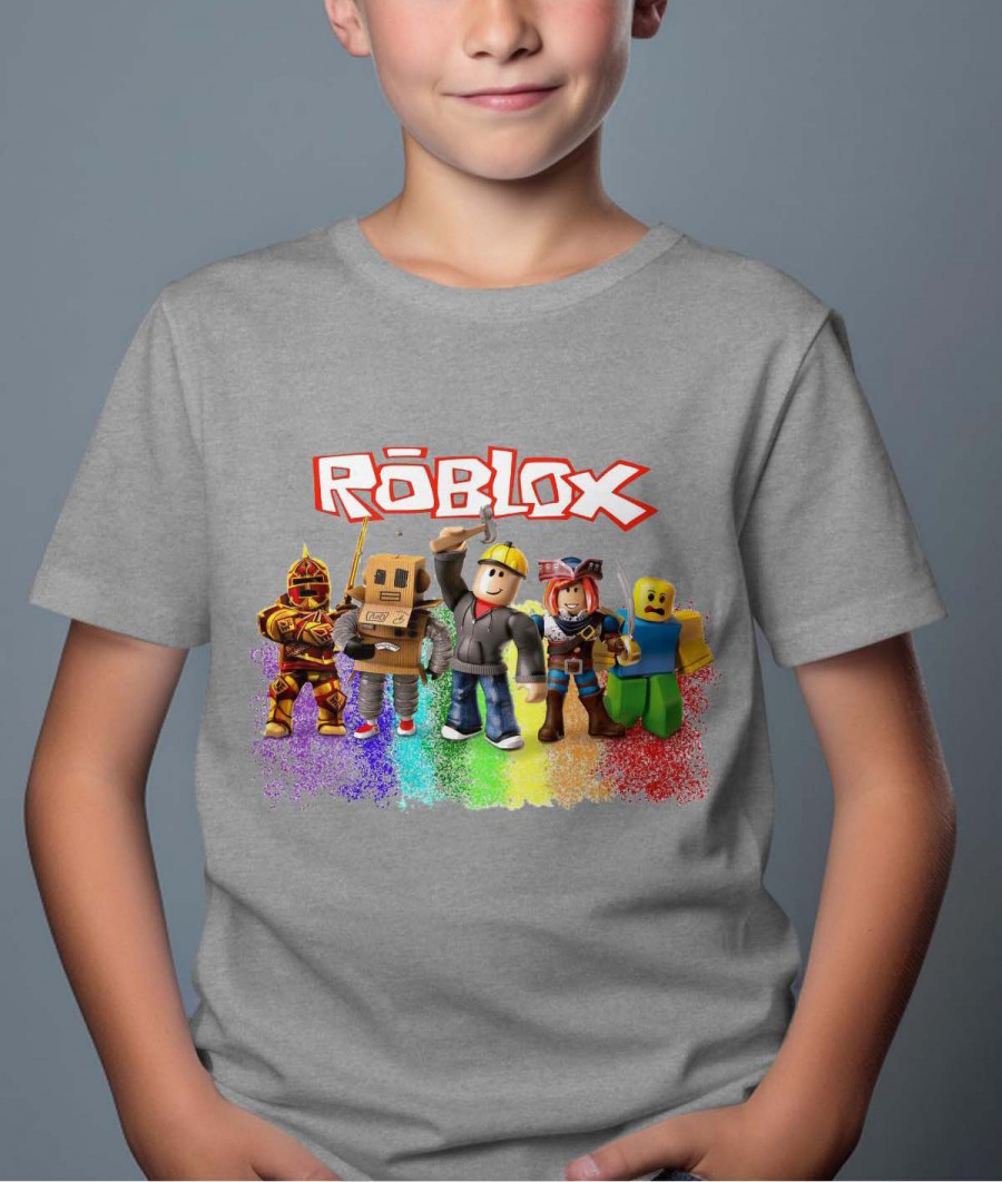 Roblox Barn T-shirt - Rob Friends - Grå - 100% Bomull