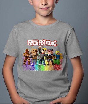 Roblox Børn T-shirt - Rob Friends - Grå - 100% Bomuld