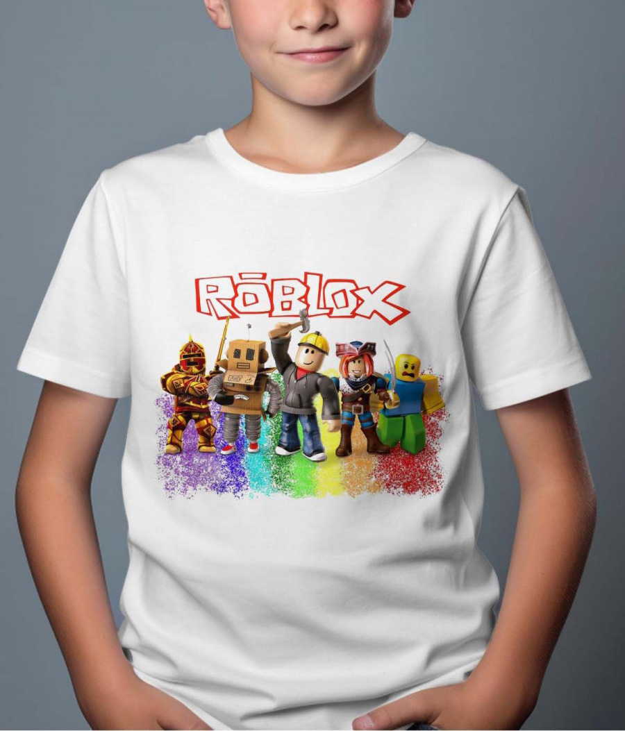 Roblox Børn T-shirt - Rob Friends - Hvid - 100% Bomuld