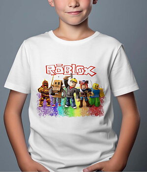 Roblox Barn T-shirt - Rob Friends - Vit - 100% Bomull