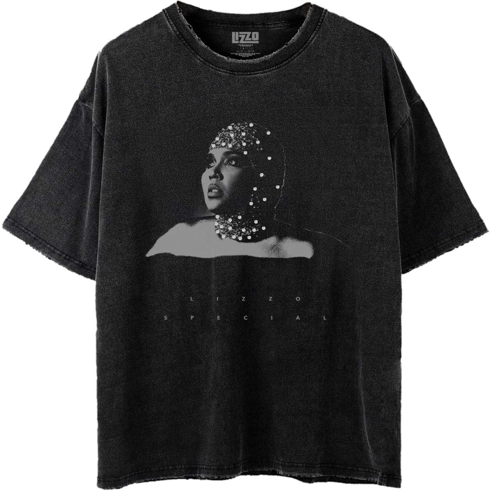 Lizzo Unisex T-Shirt: Special B&W Photo (Wash Collection) (Large)