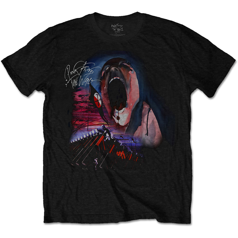 Pink Floyd Unisex T-Shirt: The Wall Scream & Hammers (Small)
