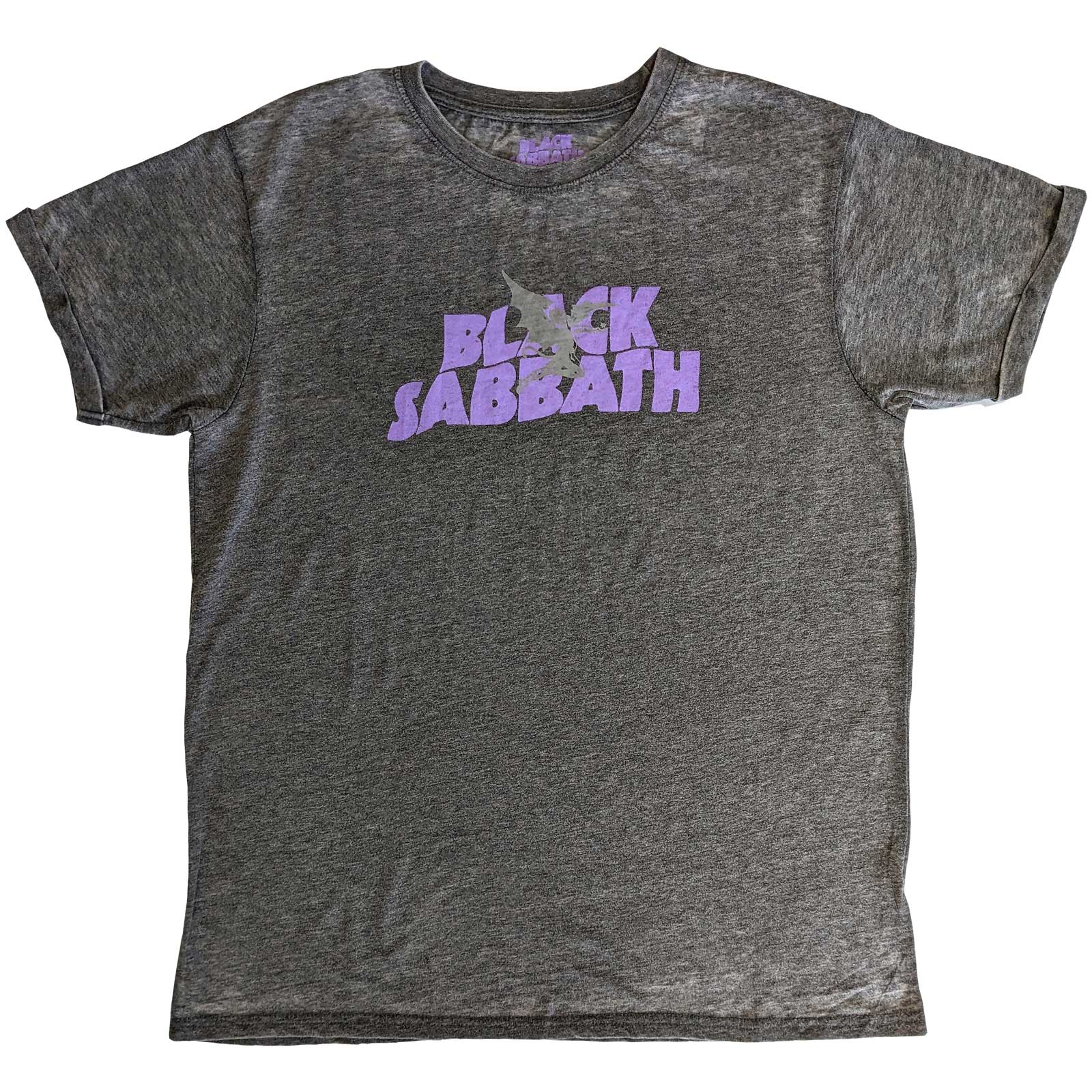 Black Sabbath Unisex T-Shirt: Logo & Daemon (Burnout) (Medium)