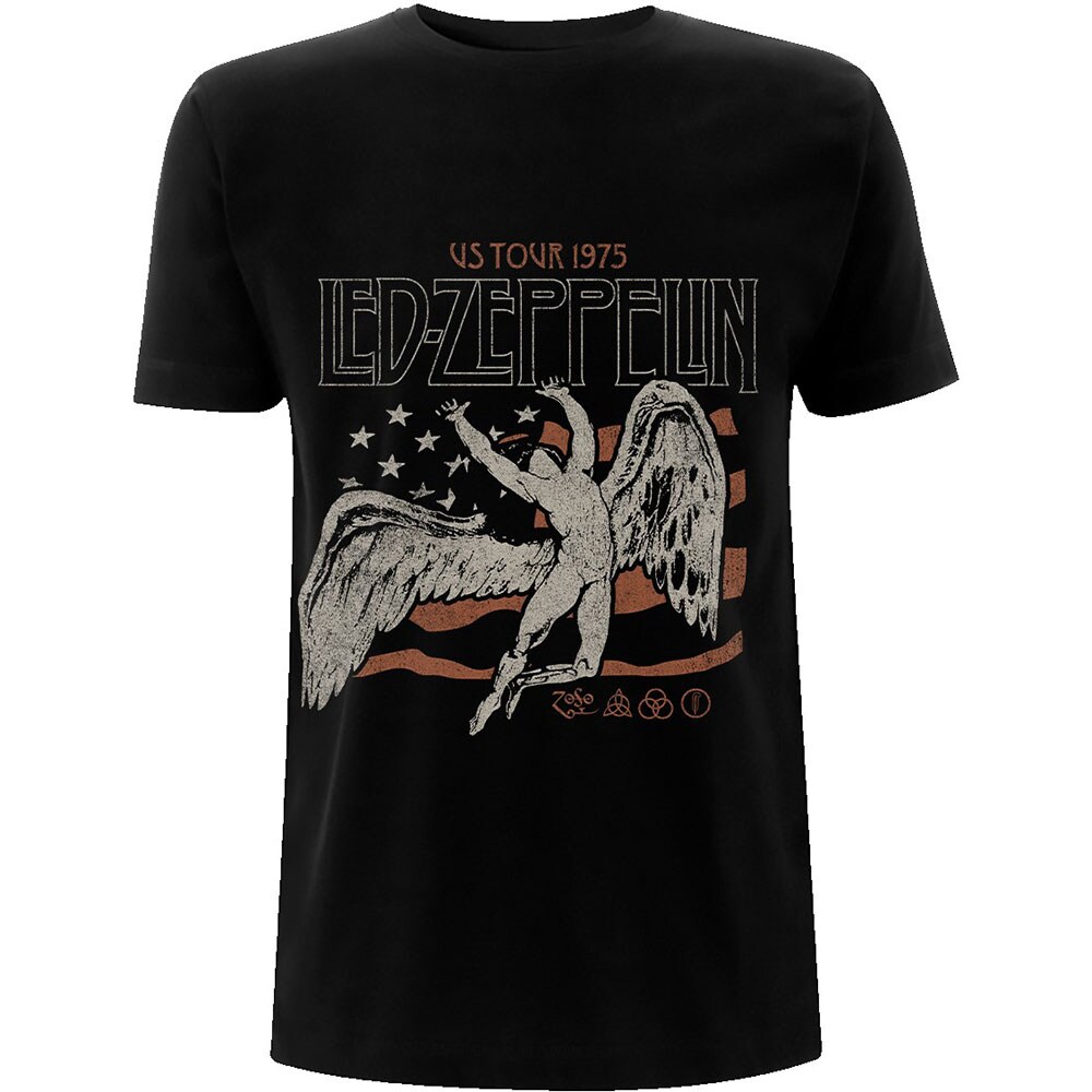 Led Zeppelin Unisex T-Shirt: US 1975 Tour Flag (XX-Large)