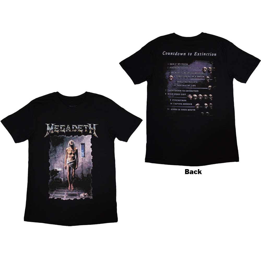 Megadeth Unisex T-Shirt: Countdown (Back Print) (XX-Large)