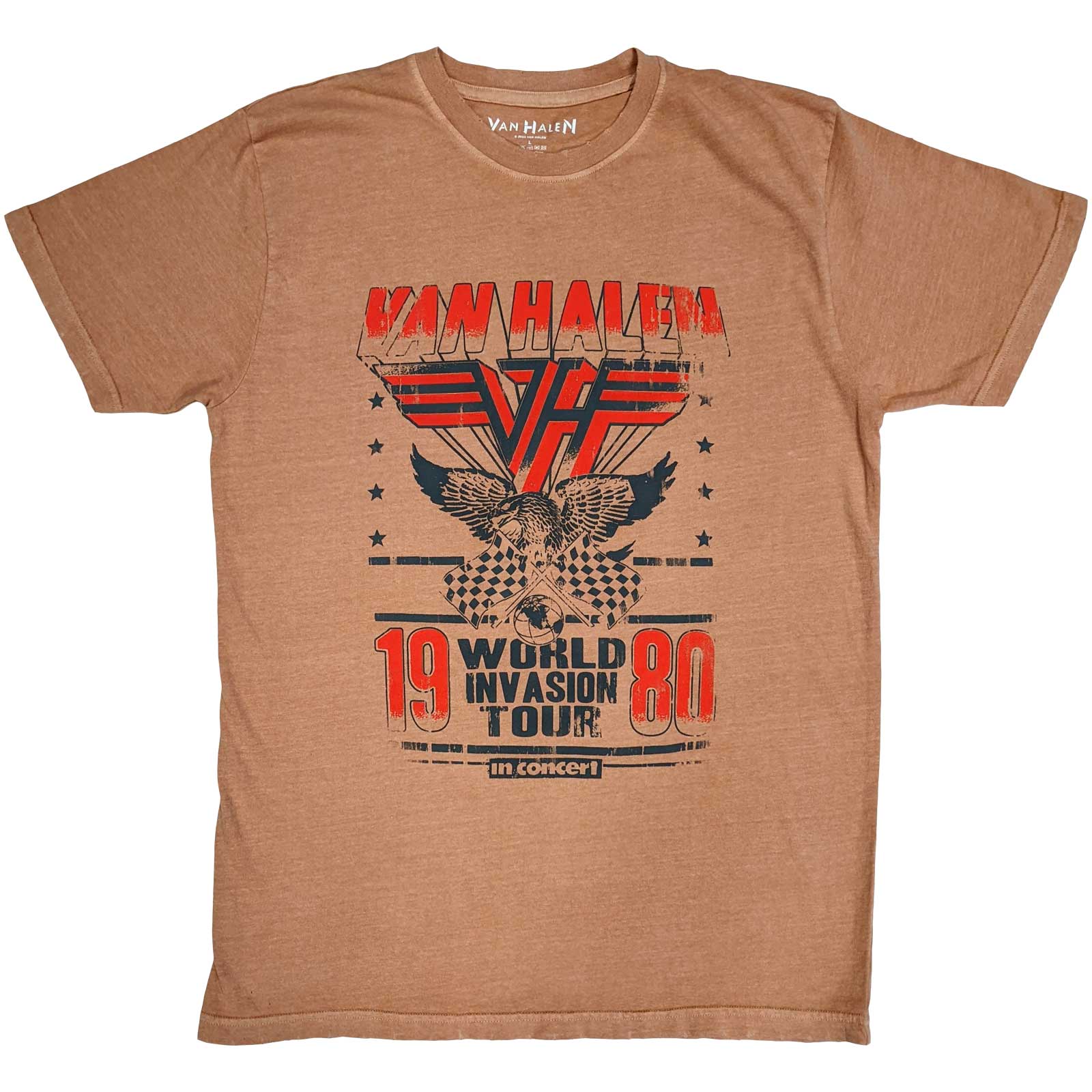 Van Halen Unisex T-Shirt: World Invasion (Distressed) (Large)