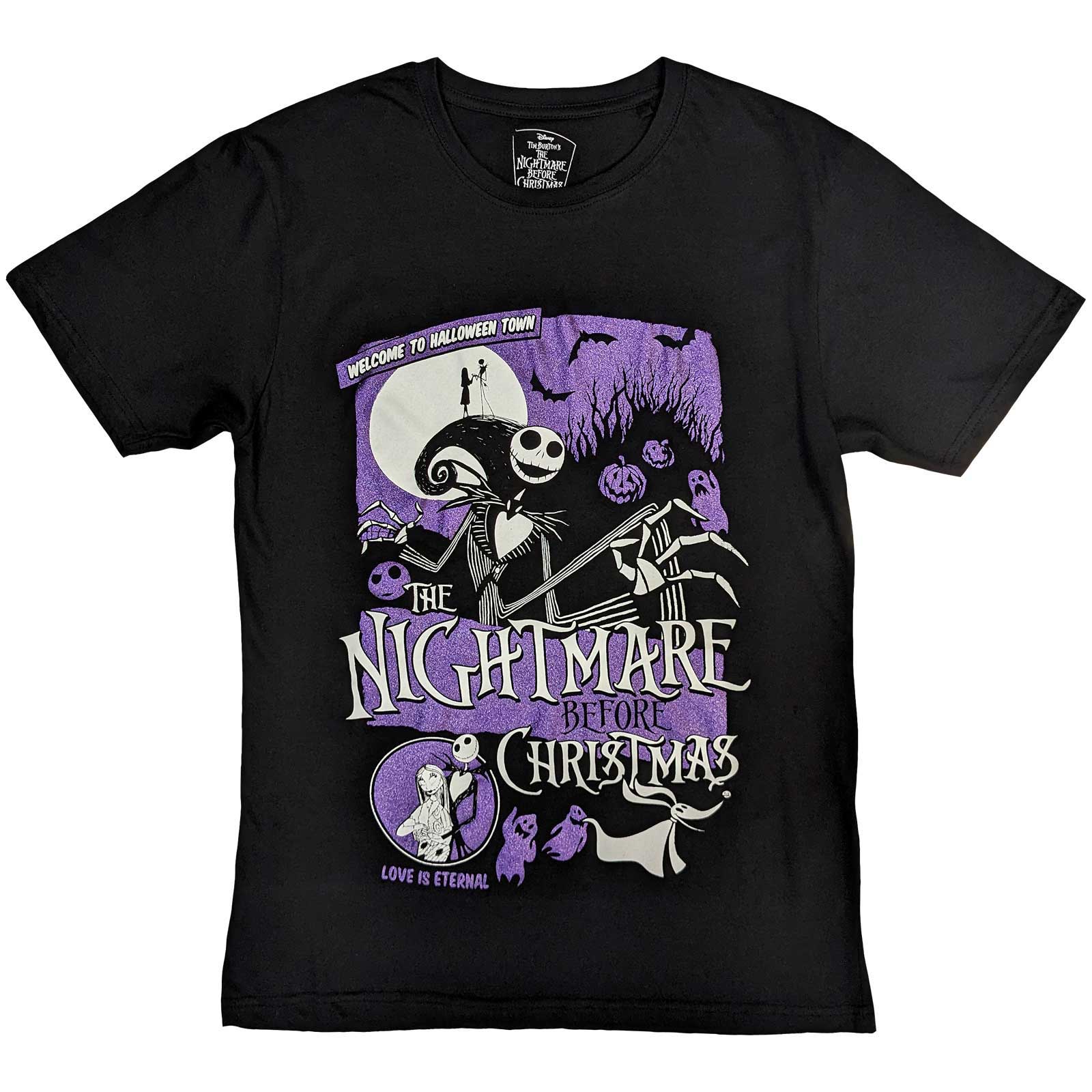 Disney Unisex T-Shirt: The Nightmare Before Christmas Welcome To Halloween Town (Embellished) (X-Large)
