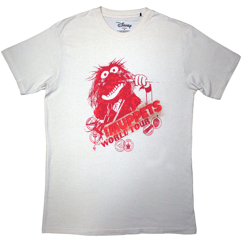 The Muppets Unisex T-Shirt: Animal On Tour (Natural) (Small)