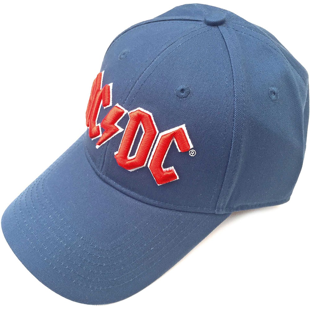 AC/DC Unisex Baseball Cap: Red Logo (Denim Blue) - 2