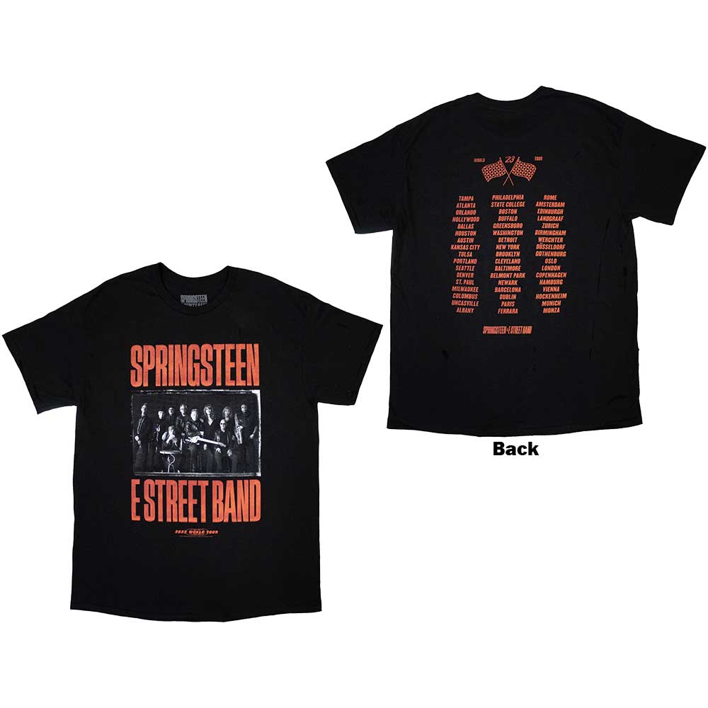 Bruce Springsteen Unisex T-Shirt: Tour '23 Band Photo (Back Print & Ex-Tour) (Small)