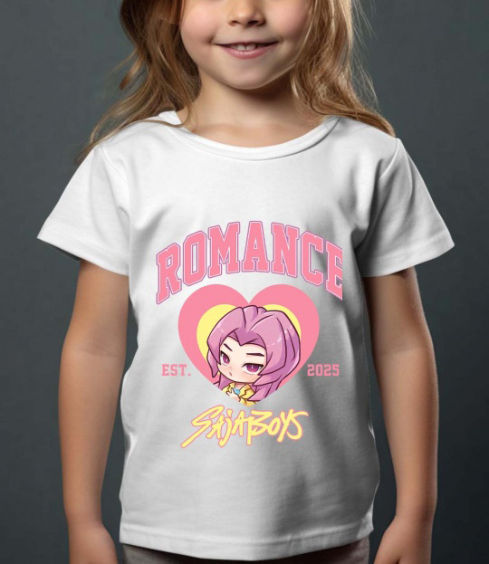 Saja Boys Kpop Demon Hunters Barn T-skjorte - Romance Heart - Hvit - 100% Bomull