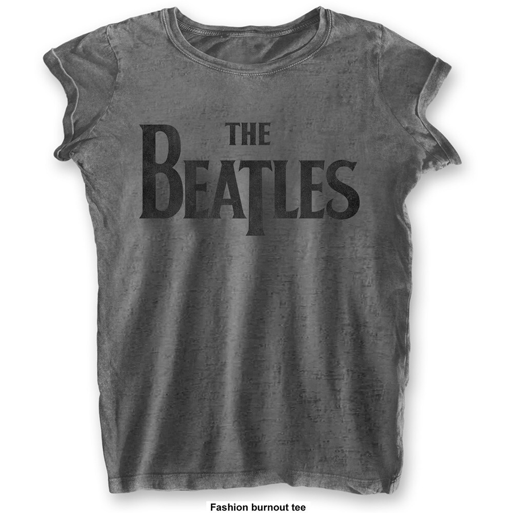 The Beatles Ladies Burn Out T-Shirt: Drop T Logo (XX-Large)