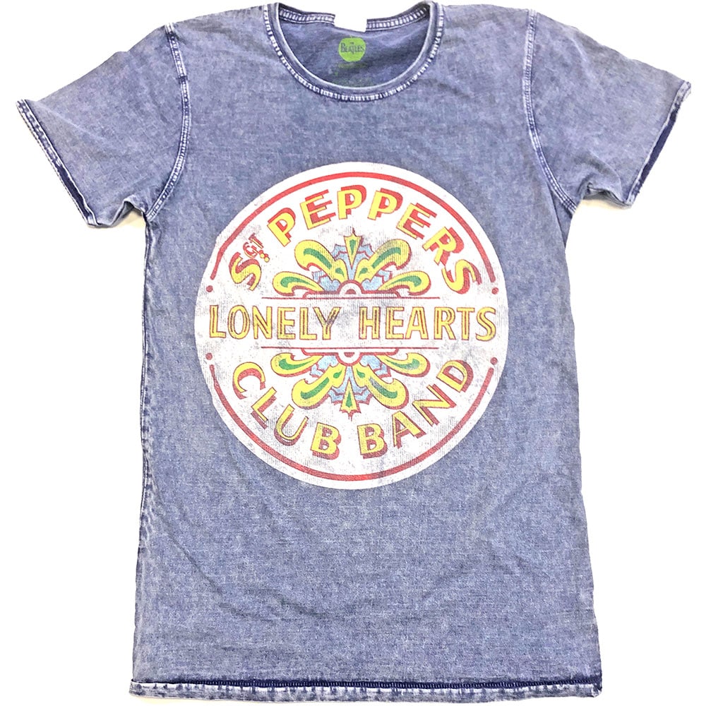 The Beatles Unisex Burn Out T-Shirt: Sgt Pepper Drum (Small)