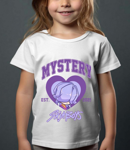 Saja Boys Kpop Demon Hunters Barn T-shirt - Mystery Heart - Vit - 100% Bomull