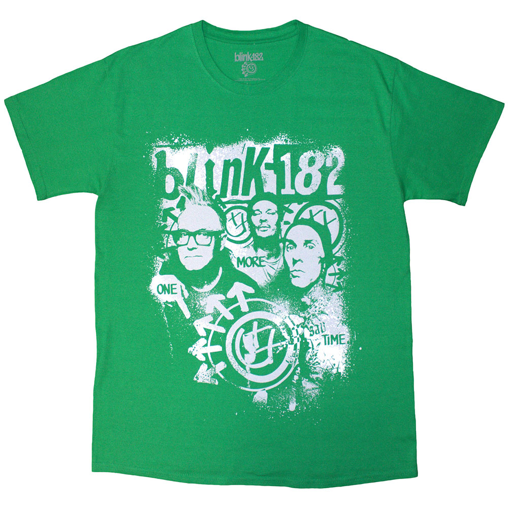 Blink-182 Unisex T-Shirt: One More Time Spray Paint (Green) (Small)