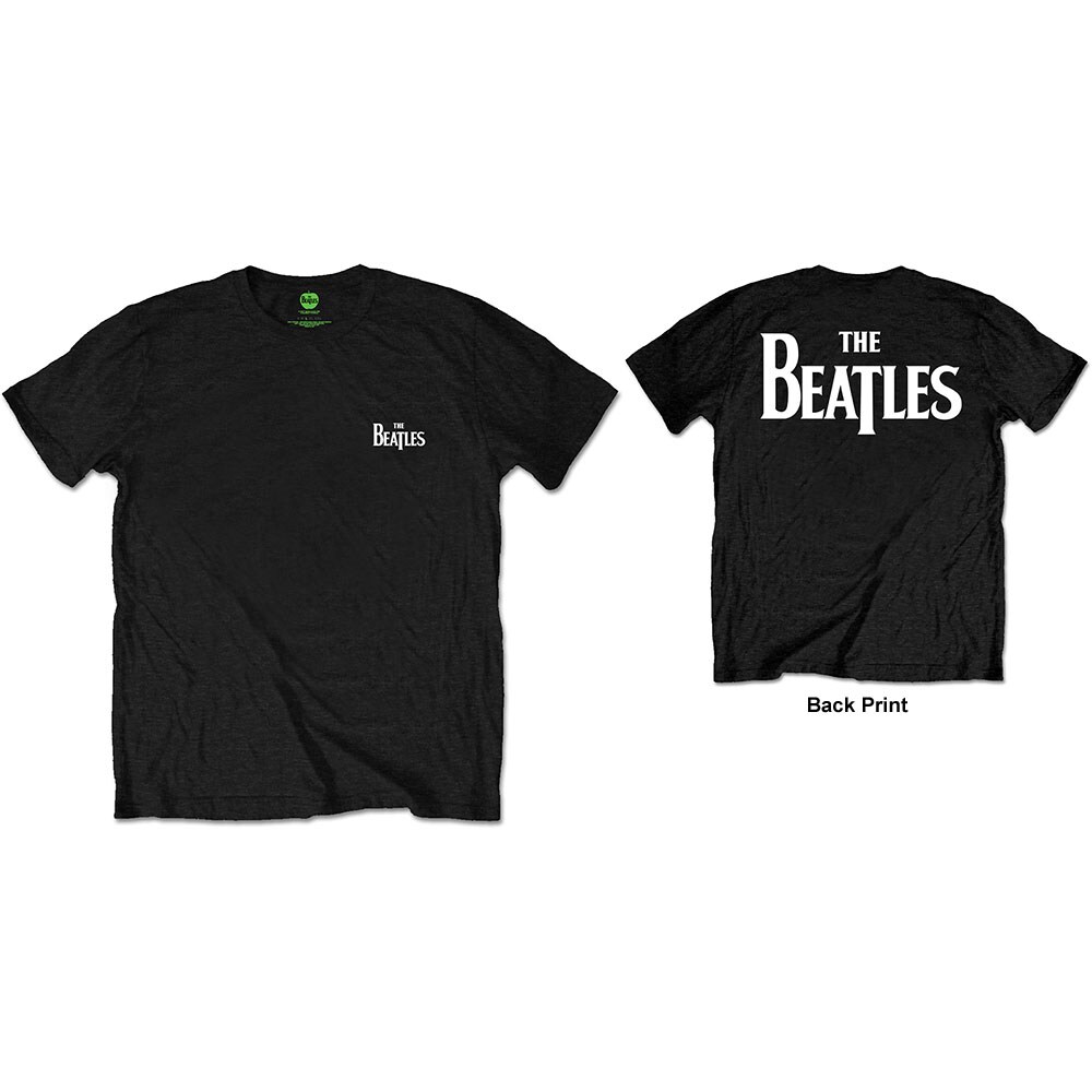 The Beatles Unisex T-Shirt: Drop T Logo (Back Print/Retail Pack) (Medium)