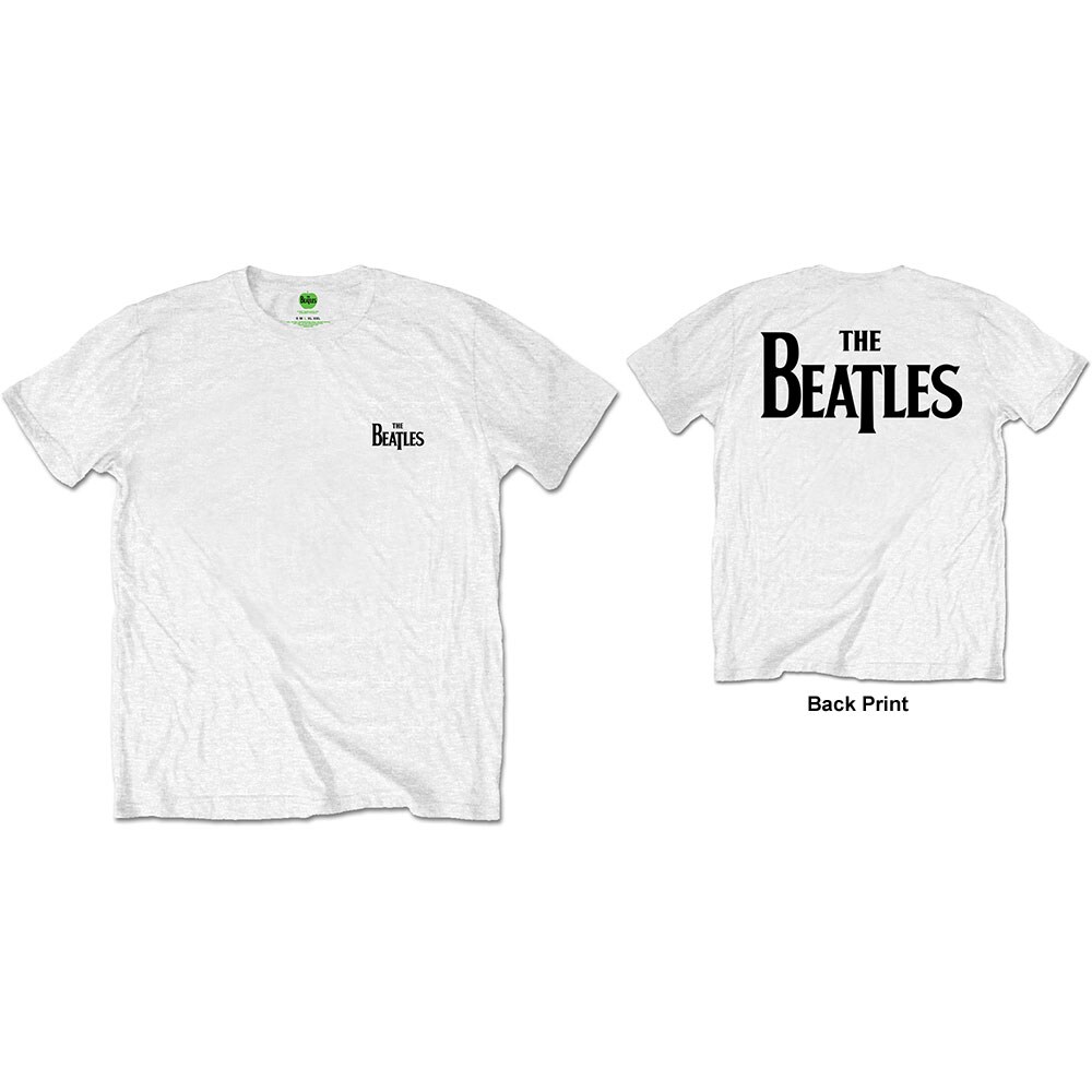 The Beatles Unisex T-Shirt: Drop T Logo (Back Print/Retail Pack) (Small)