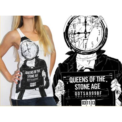 Queens Of The Stone Age Ladies Vest T-Shirt: Mugshot (Medium) - 2