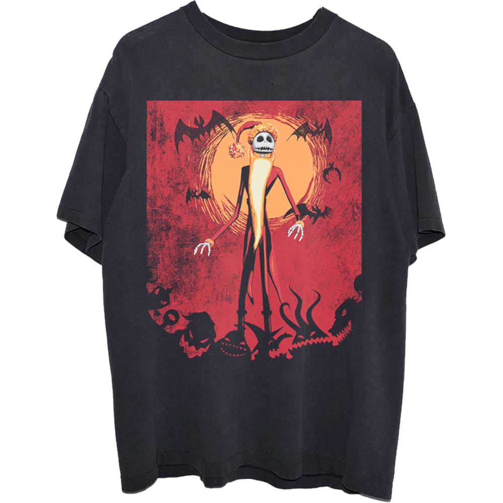 Disney Unisex T-Shirt: The Nightmare Before Christmas Jack Orange Sun  (Small)