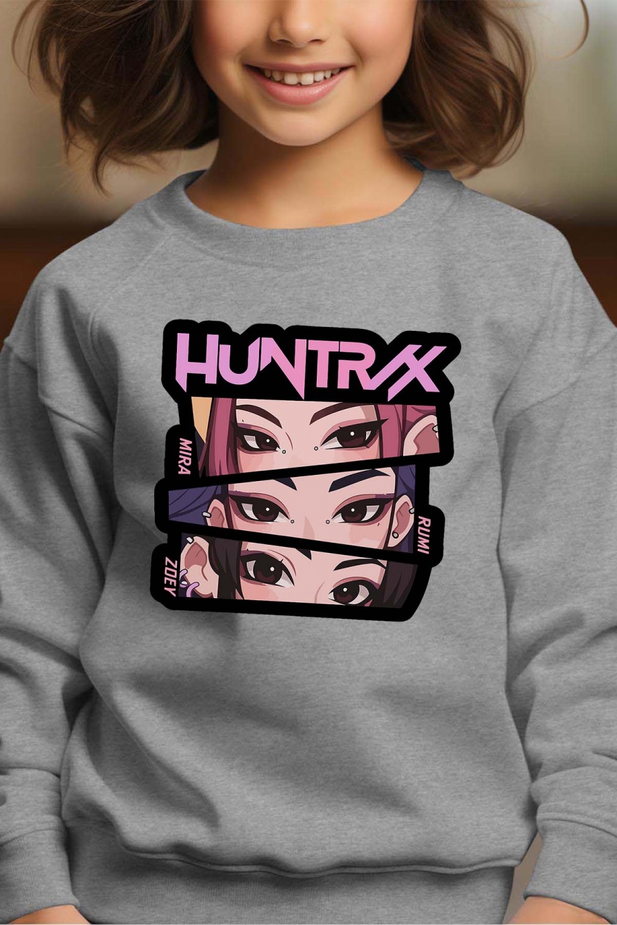 Huntrix Kpop Demon Hunters kids sweatshirt: "Eyes" - available in several colors - size 3-14 years - 2