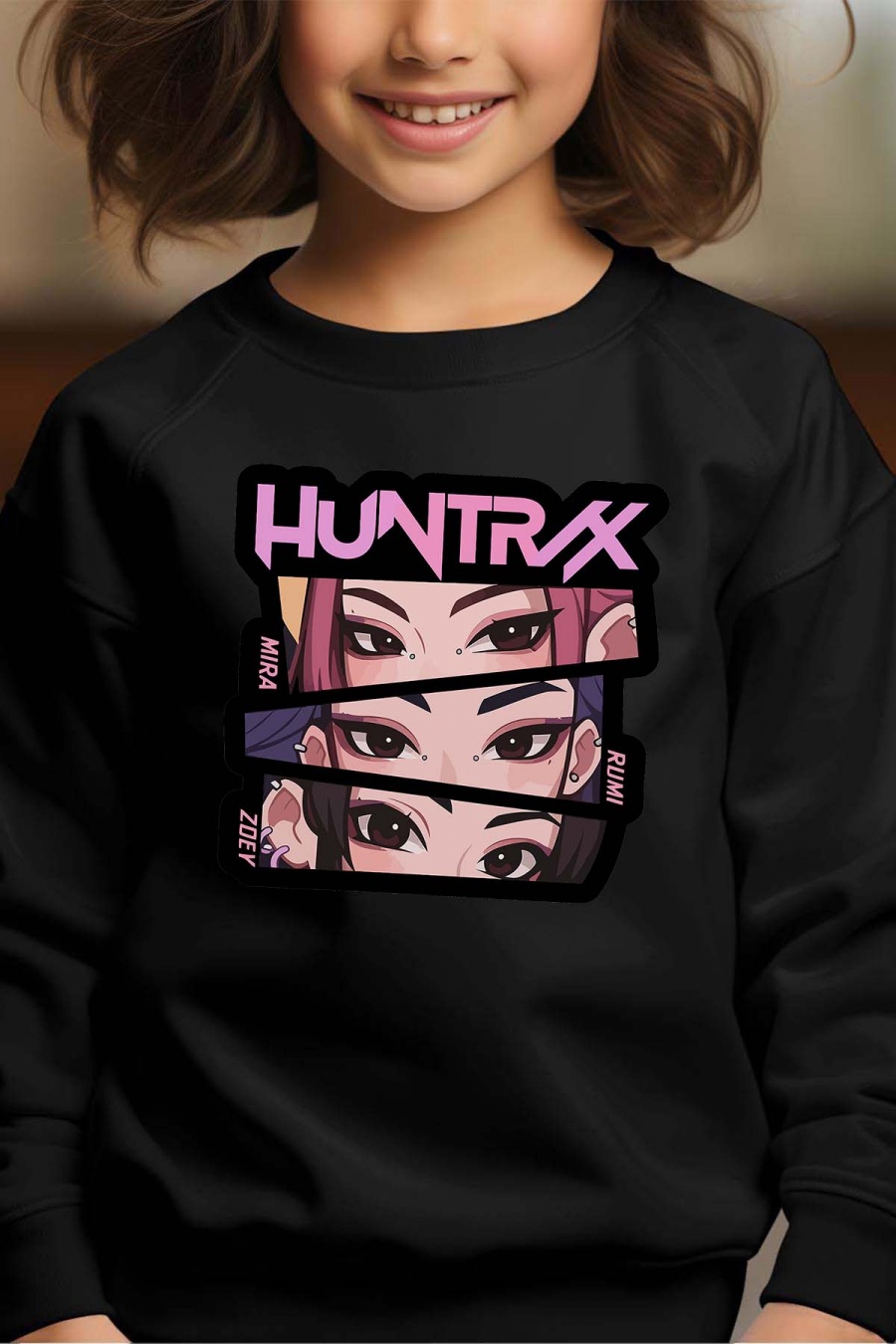 Huntrix Kpop Demon Hunters kids sweatshirt: "Eyes" - available in several colors - size 3-14 years