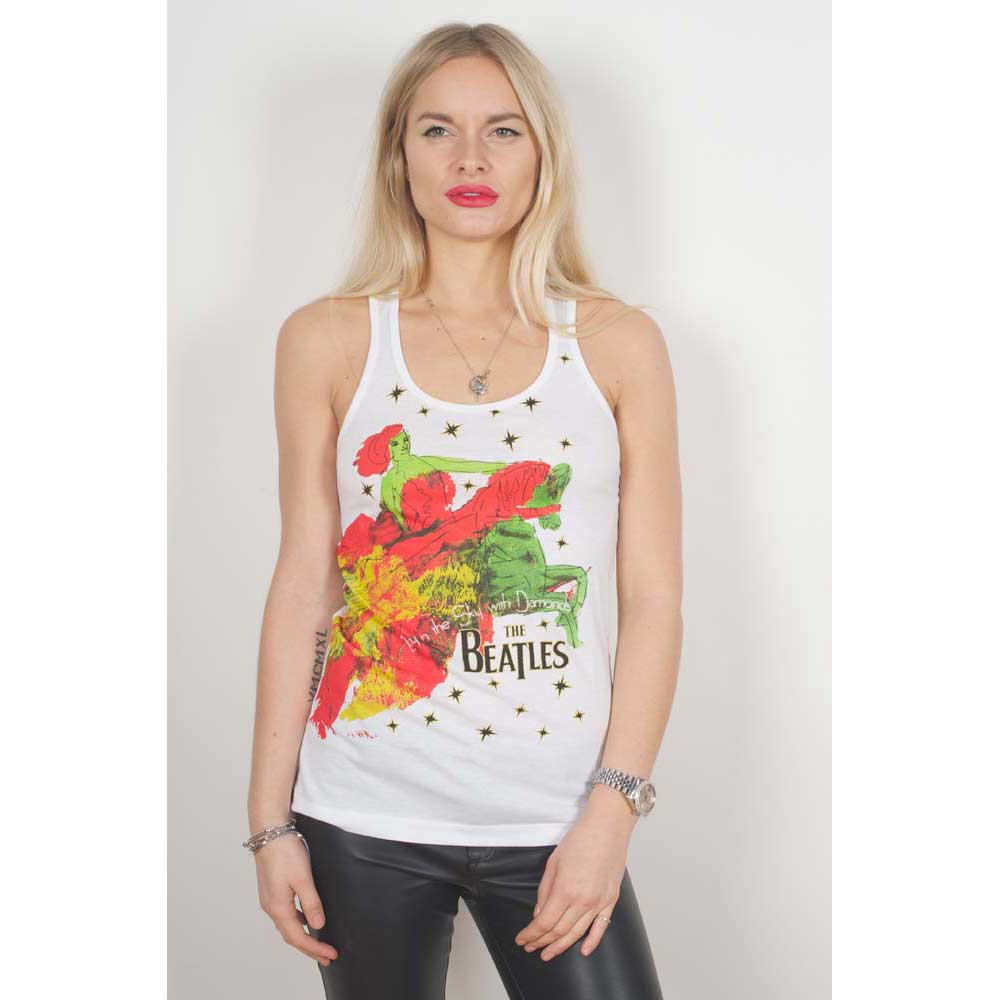 The Beatles Ladies Vest T-Shirt: Lucy in the sky with diamonds (Large)