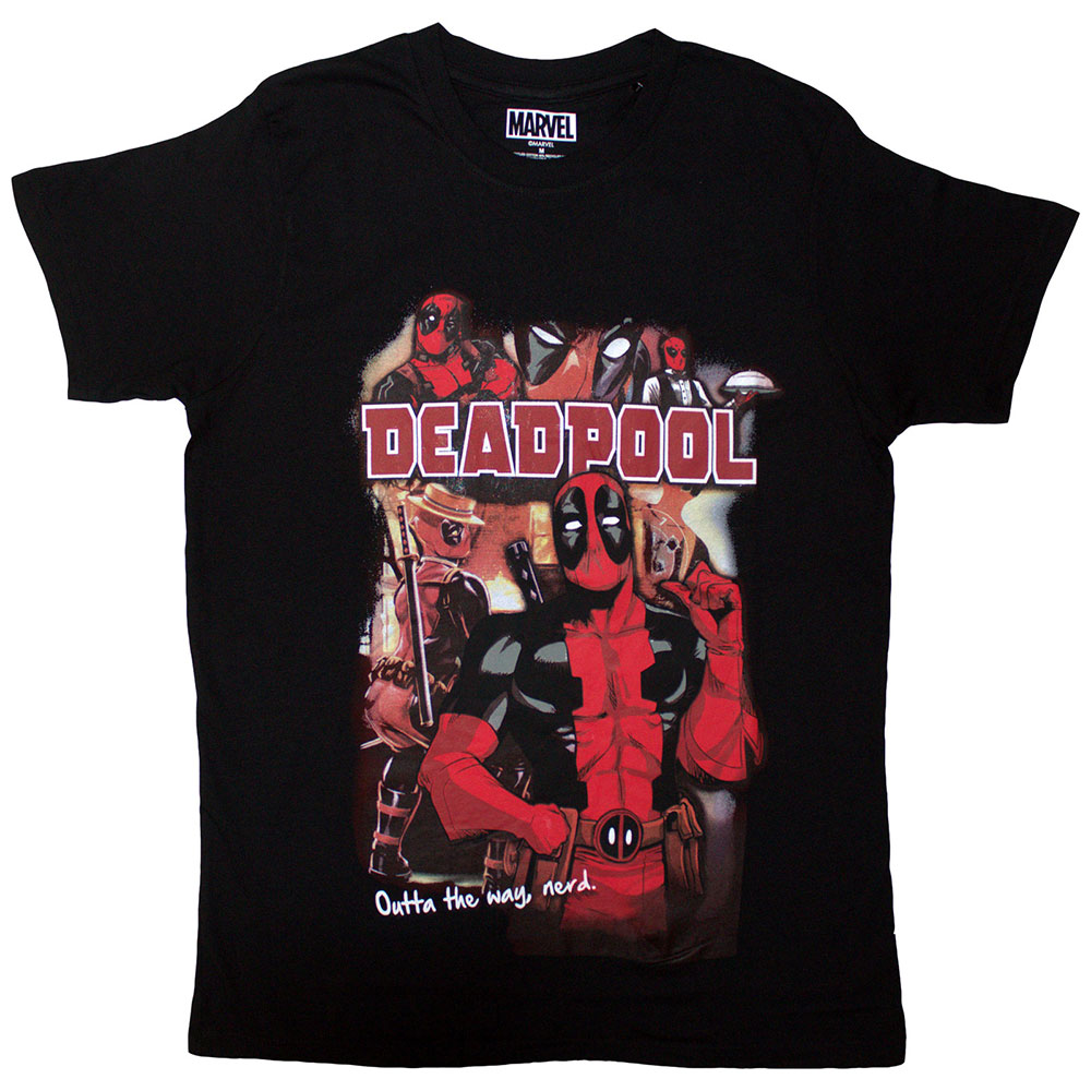 Marvel Comics Unisex T-Shirt: Deadpool Outta The Way Nerd (Medium)