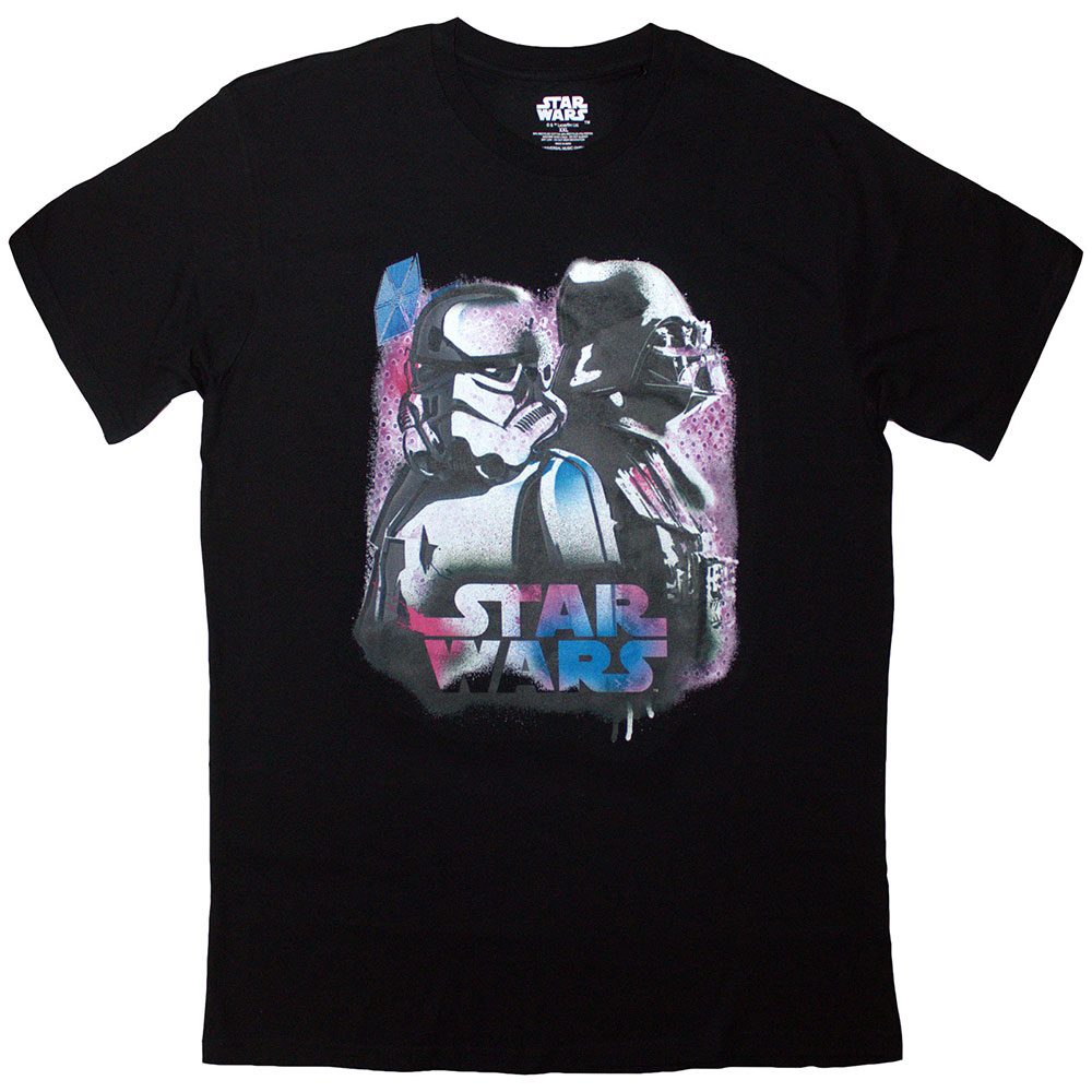 Star Wars Unisex T-Shirt: Vader & Trooper Neon (Medium)