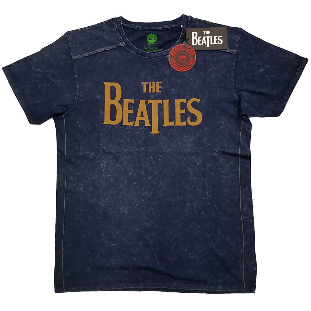 The Beatles Unisex Snow Wash T-Shirt: Drop T Logo (Small)