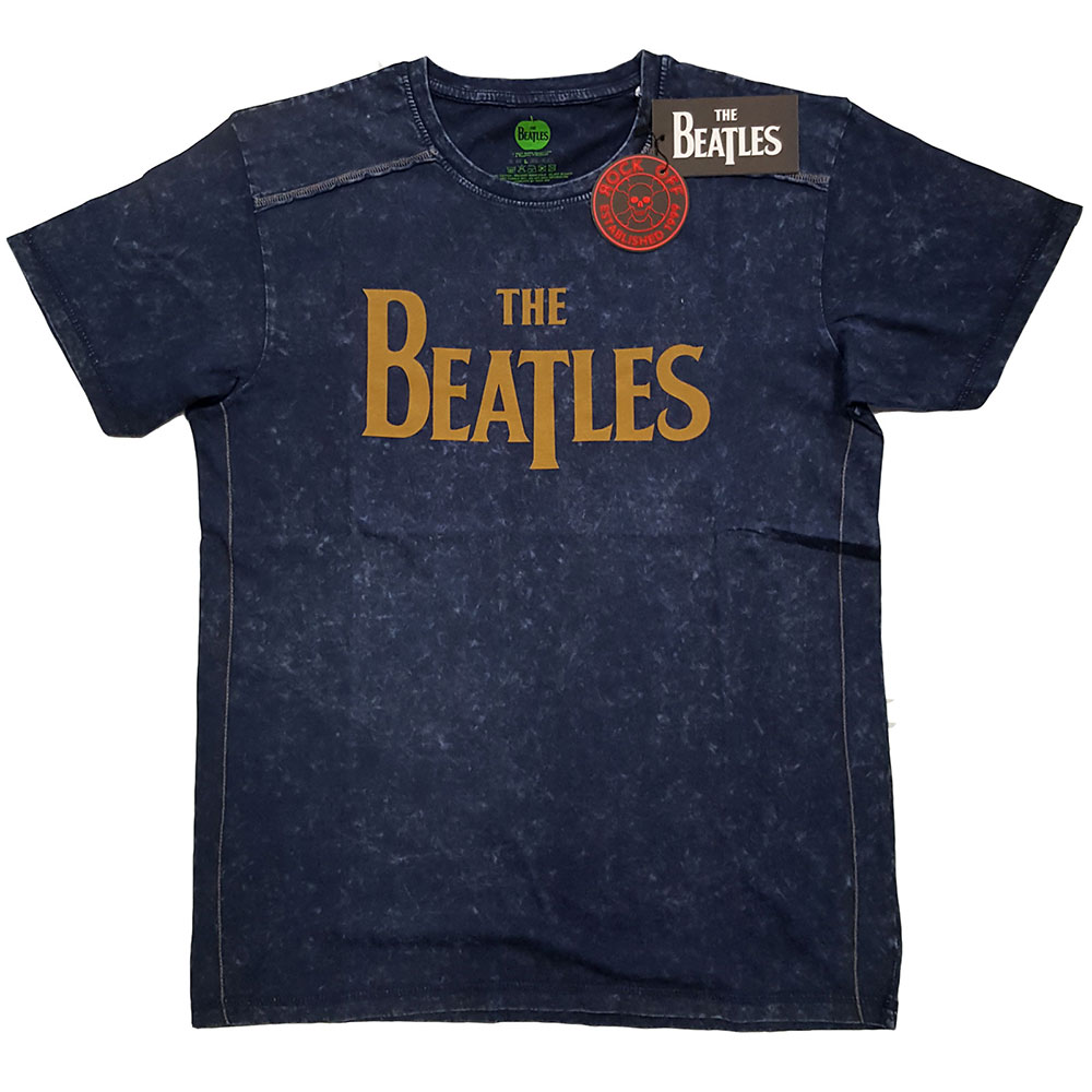 The Beatles Unisex Snow Wash T-Shirt: Drop T Logo (X-Large)
