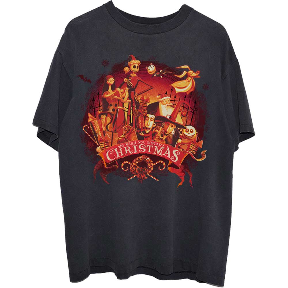 Disney Unisex T-Shirt: The Nightmare Before Christmas We Wish You A Scary Christmas  (X-Large)