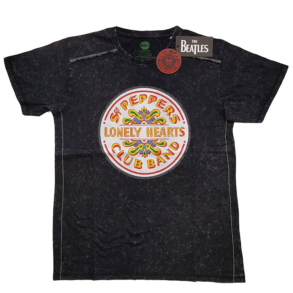 The Beatles Unisex Snow Wash T-Shirt: Sgt Pepper Drum (XX-Large)