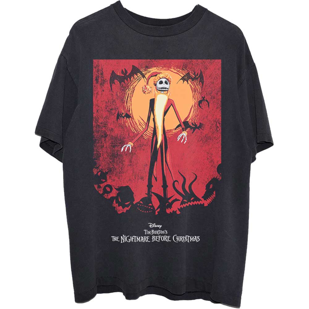 Disney Unisex T-Shirt: The Nightmare Before Christmas Jack Orange Sun & Logo  (X-Large)