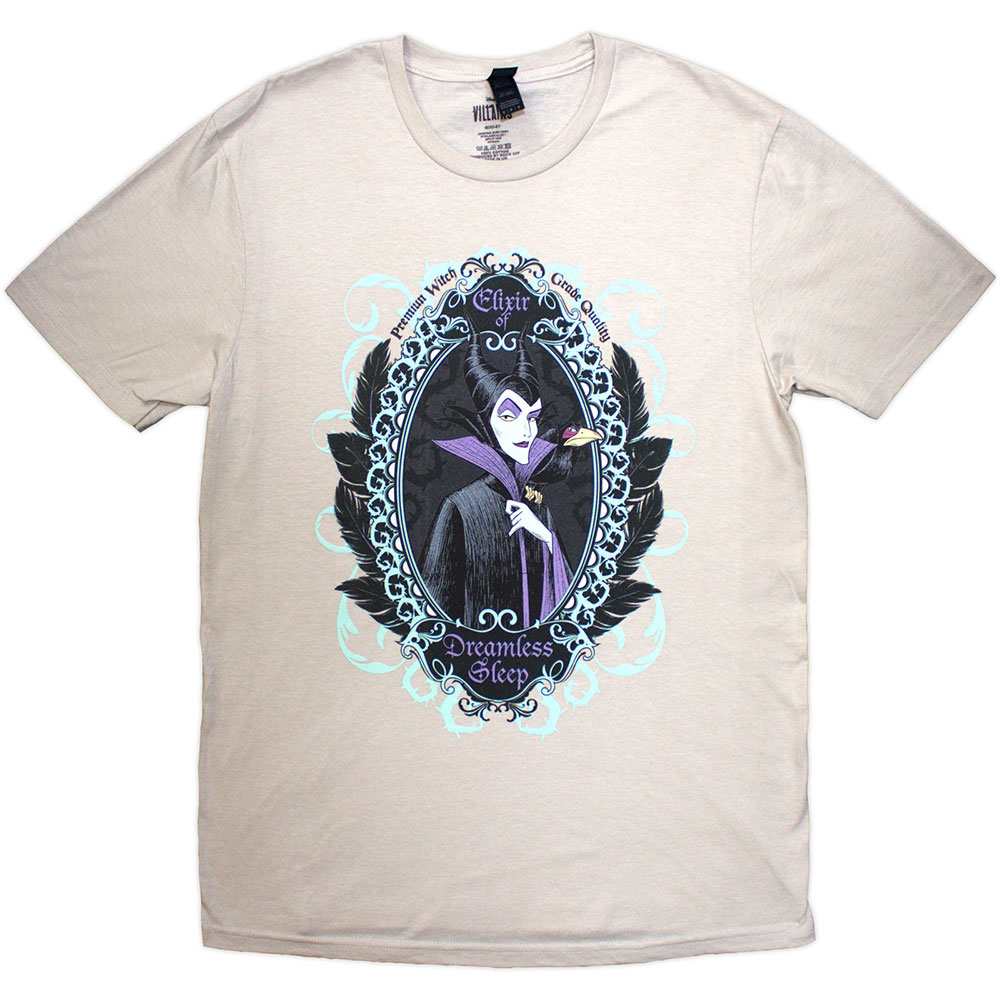 Sleeping Beauty Unisex T-Shirt: Maleficent Dreamless Sleep (Sand) (Large)