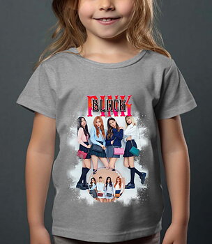 BlackPink Barn T-shirt - Bags - Grå - 100% Bomull