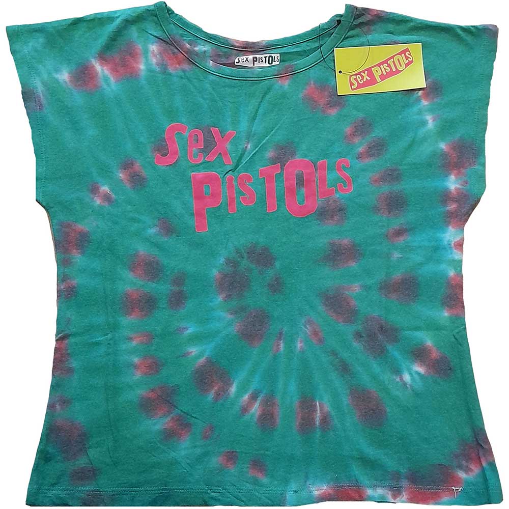 The Sex Pistols Ladies Crop Top: Logo (Wash Collection) (Medium)