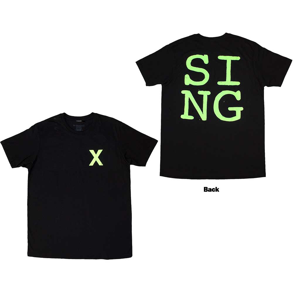 Ed Sheeran Unisex T-Shirt: Multiply Pocket - Sing (Back Print) (XX-Large)