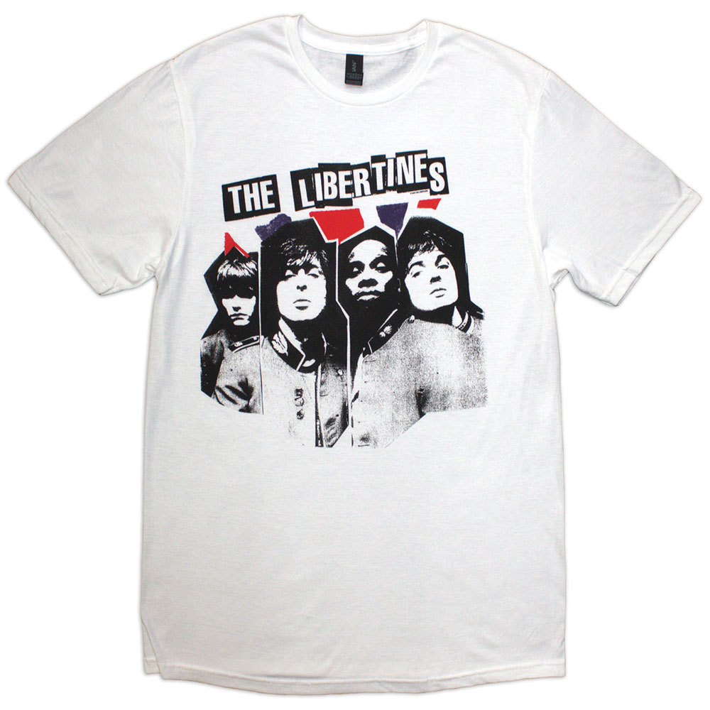 The Libertines Unisex T-Shirt: RIP Flag Xerox (White) (Medium)