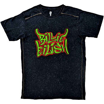 Billie Eilish Unisex T-Shirt: Graffiti (Black) (Wash Collection) (XX-Large)