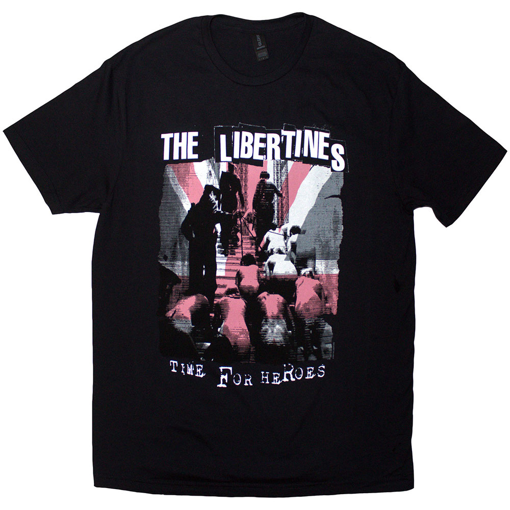 The Libertines Unisex T-Shirt: Time For Heroes Flag (Black) (Large)