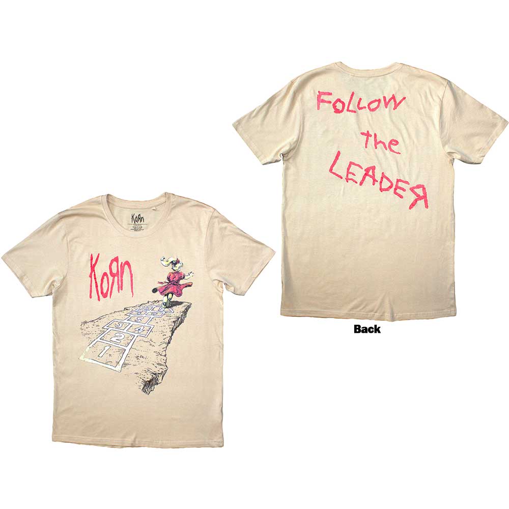 Korn Unisex T-Shirt: Follow The Leader Hopscotch (Back Print) (XX-Large)
