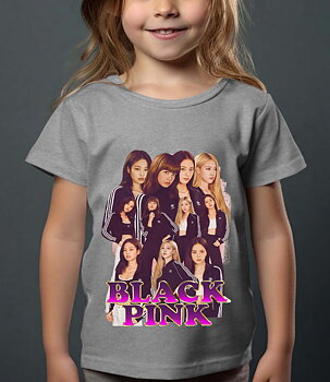 BlackPink Barn T-shirt - Tracksuits - Grå - 100% Bomull