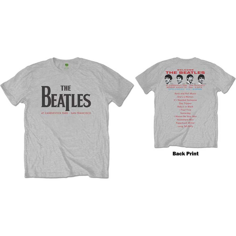 The Beatles Unisex T-Shirt: Candlestick Park (Back Print) (Small)