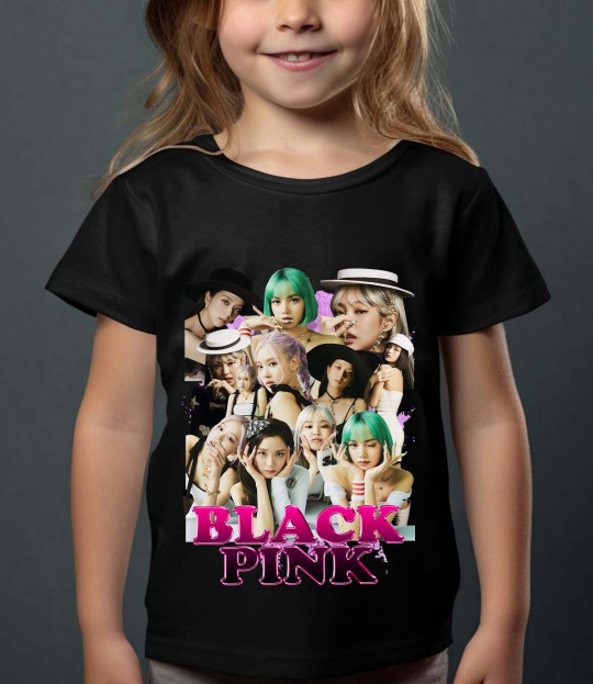 BlackPink Barn T-shirt - Hats - Svart - 100% Bomull