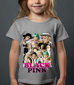BlackPink Barn T-shirt - Hats - Grå - 100% Bomull