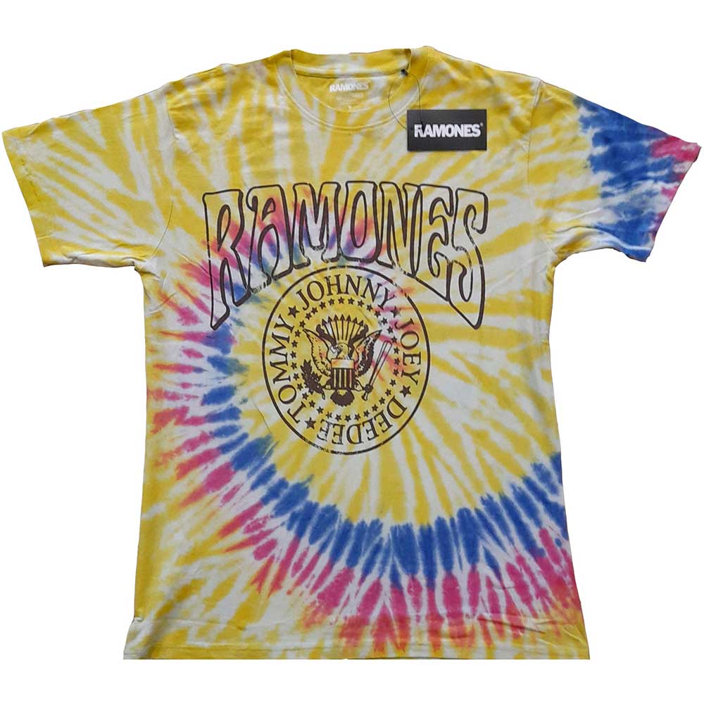 Ramones Unisex T-Shirt: Crest Psych (Wash Collection) (Medium)