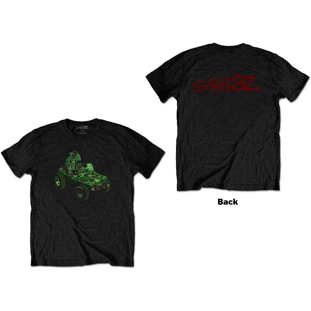 Gorillaz Unisex T-Shirt: Group Green Geep (Back Print) (X-Large)
