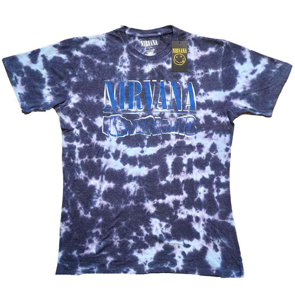 Nirvana Unisex T-Shirt: Nevermind Wavy Logo (Wash Collection) (X-Large)