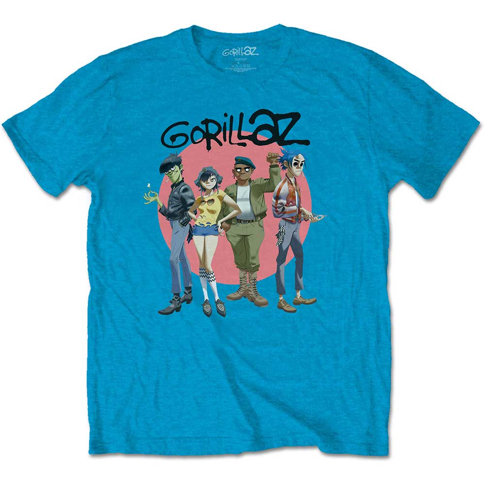 Gorillaz Unisex T-Shirt: Group Circle Rise (X-Large)