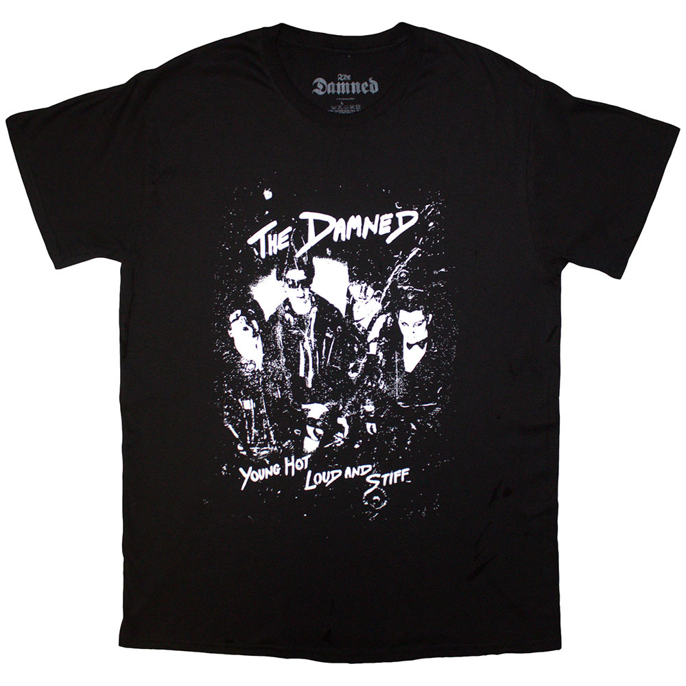 The Damned Unisex T-Shirt: Young Hot Loud & Stiff (Black) (Large)